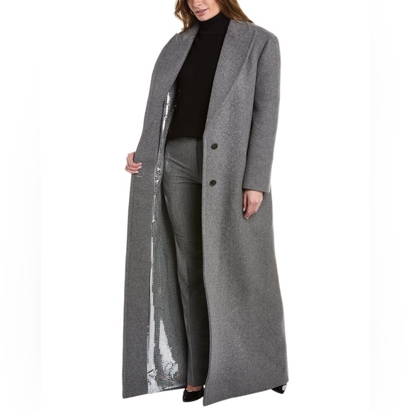 MICHAEL KORS COLLECTION Melton Paillette-Lined Maxi Coat - Picture 10 of 13
